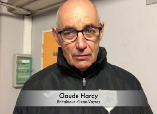 La réaction en vidéo de Claude Hardy (Izon Vayres, R2)