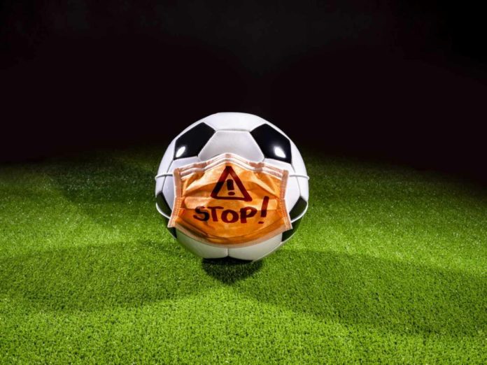 Soccer ball with protective mask